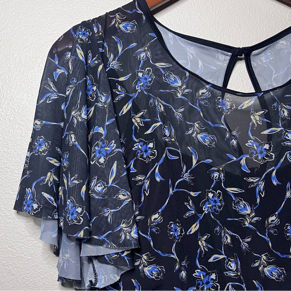 BLOOMCHIC Floral Mesh Swim Dress - Picture 7 of 15